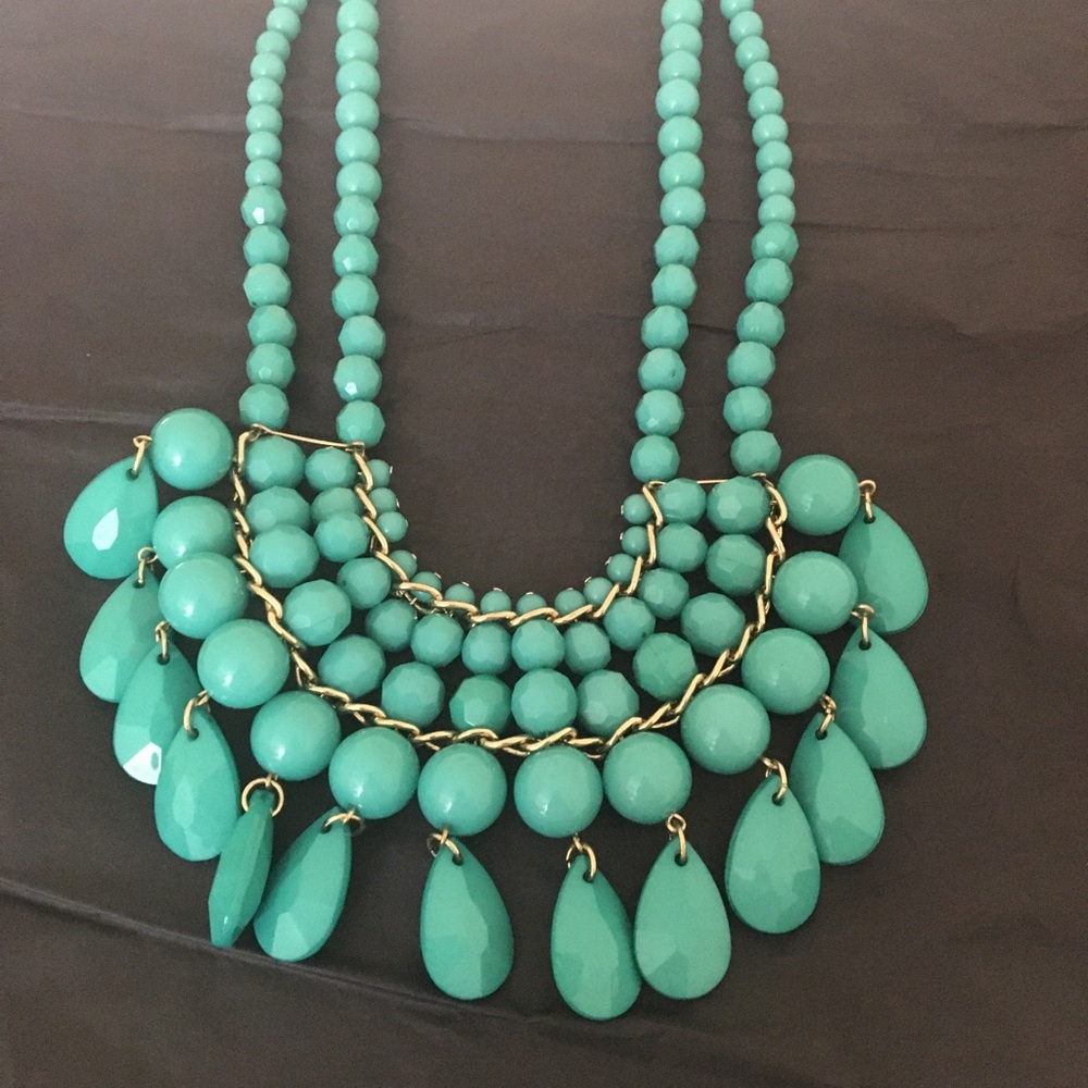 Elegant Turquoise Colour Beaded Necklace